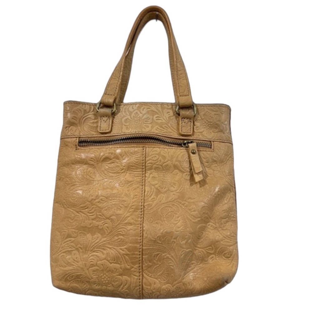 Steven By Steve Madden Tan Tooled Scroll Leather Top Handle Crossbody Purse - Picture 7 of 16